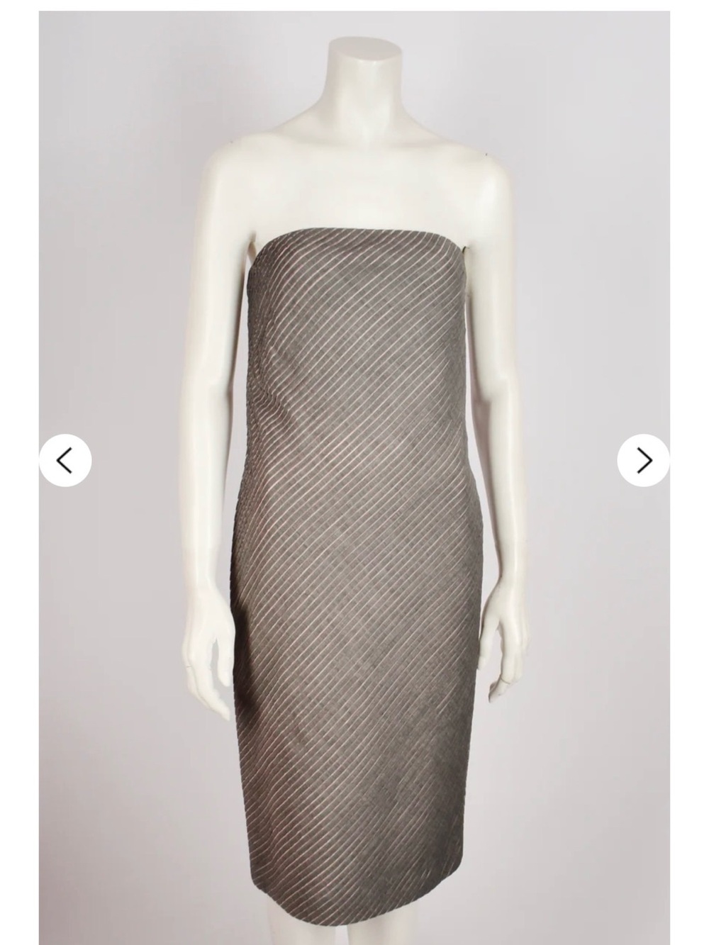 GIANNI VERSACE Vintage STRAPLESS PINK AND GREY MIDI DRESS